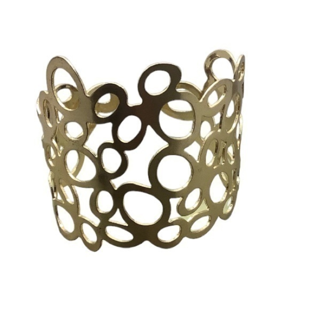 Gold tone fashion cuff bracelet
